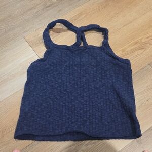 Pilcro Navy Textured Tank Top